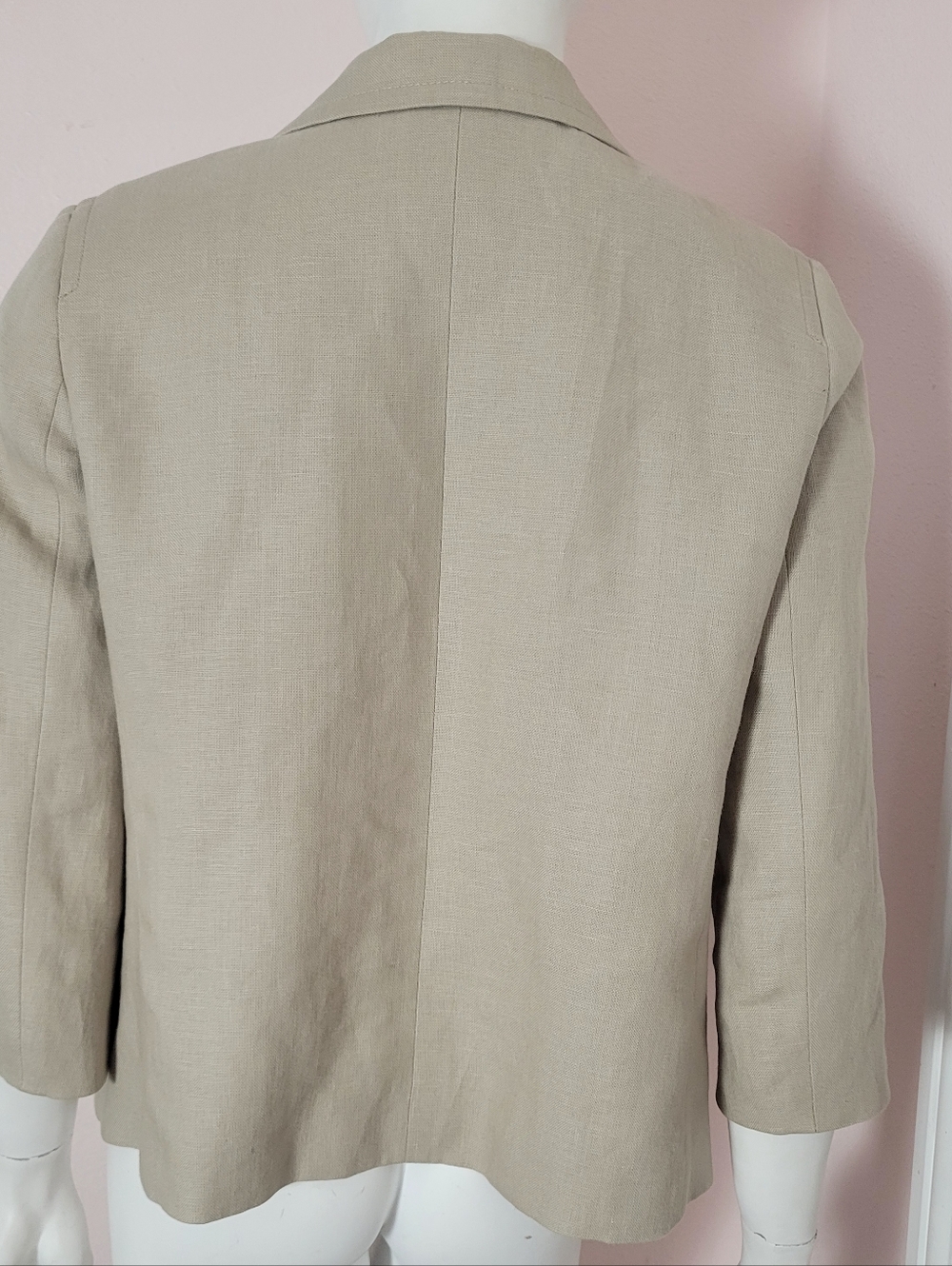 Talbots Petites Tan Linen Blazer – Size 12P | Classic Business Casual - Picture 2 of 6